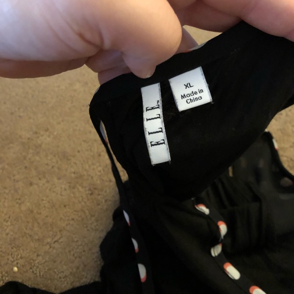 ELLE black polka dot tank top - Picture 3 of 3